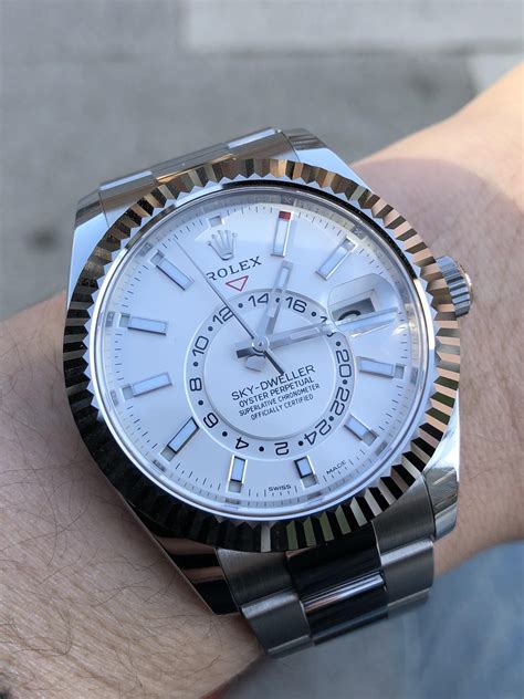 rolex sky-dweller white